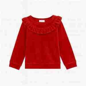 First Impressions Ruffled Velour Top